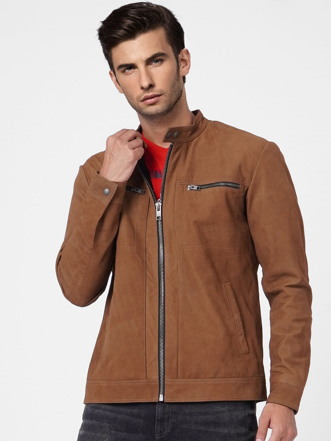 Brown Suede Leather Jacket