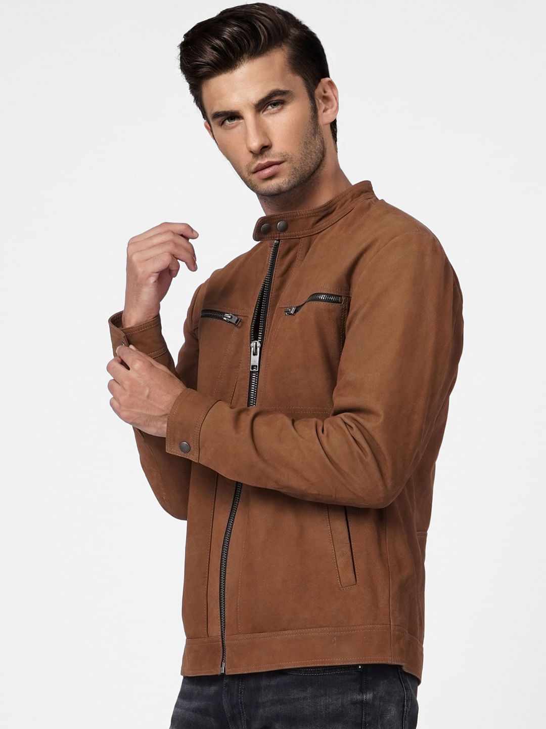 Brown Suede Leather Jacket