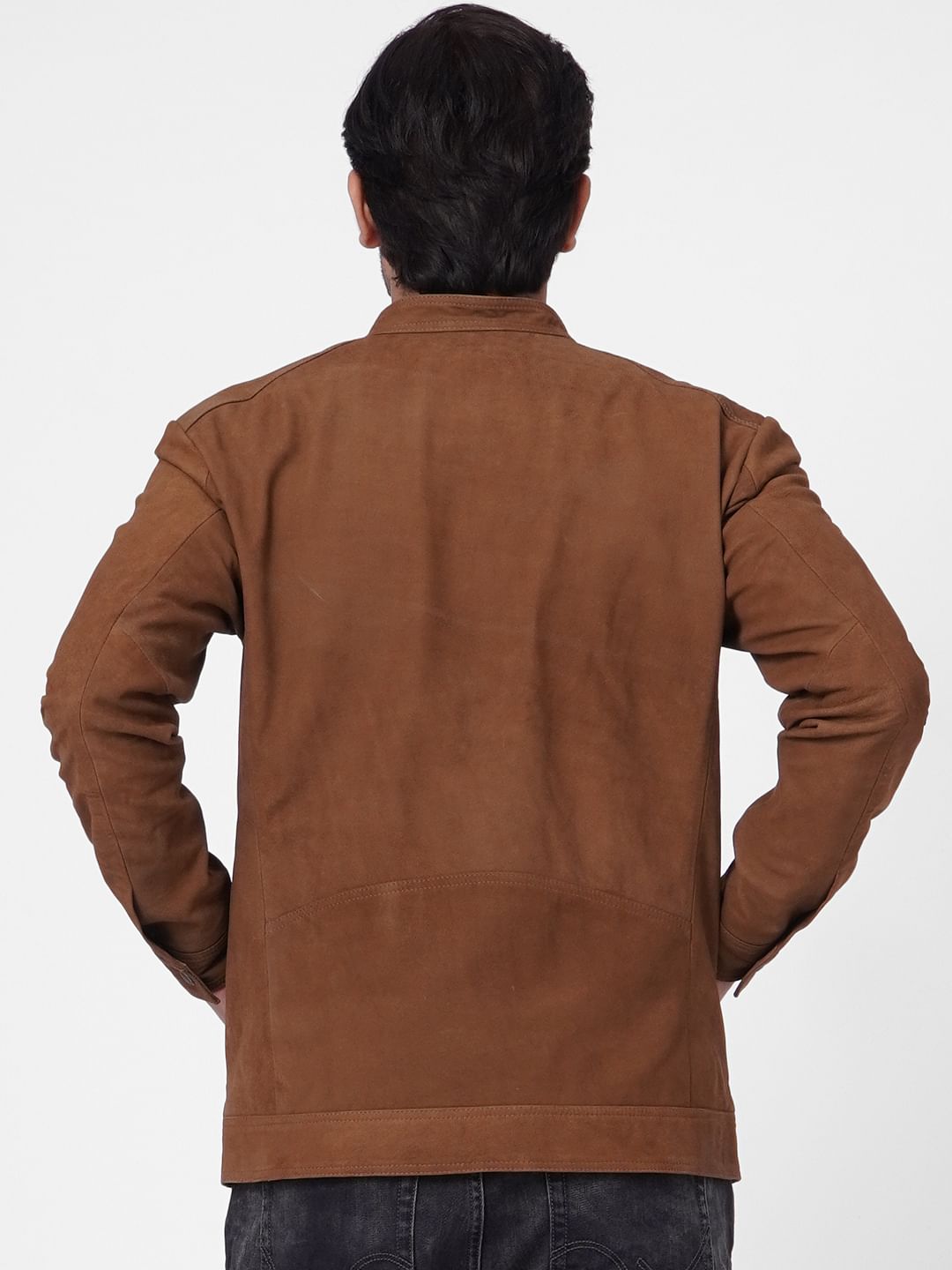Brown Suede Leather Jacket