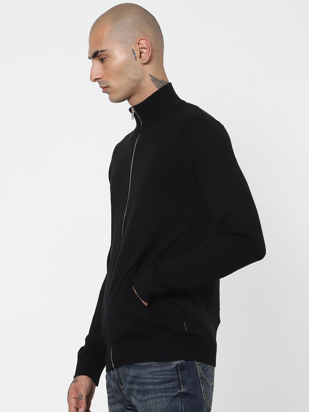 Black Turtleneck Cardigan