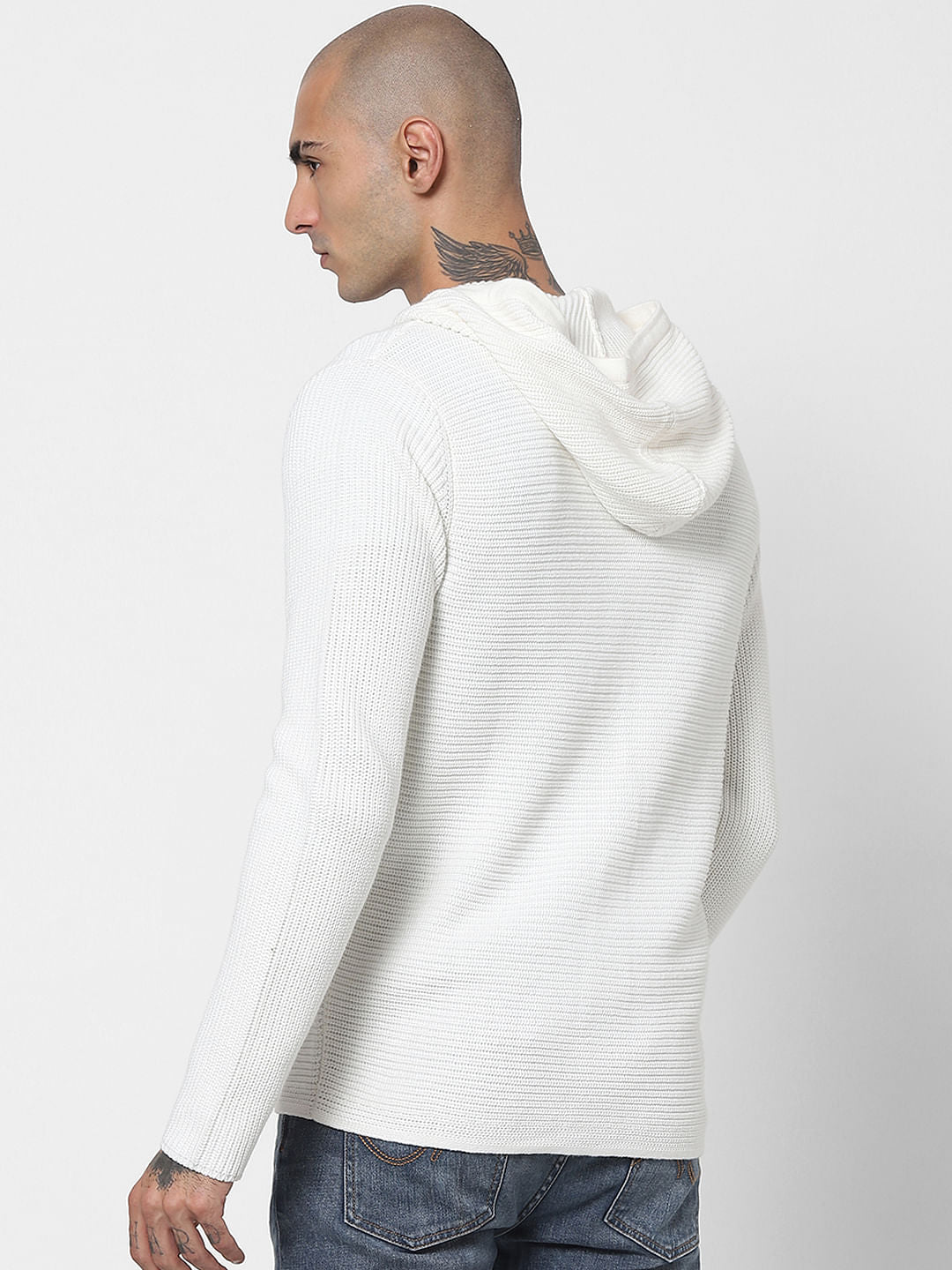 White Hooded Cardigan