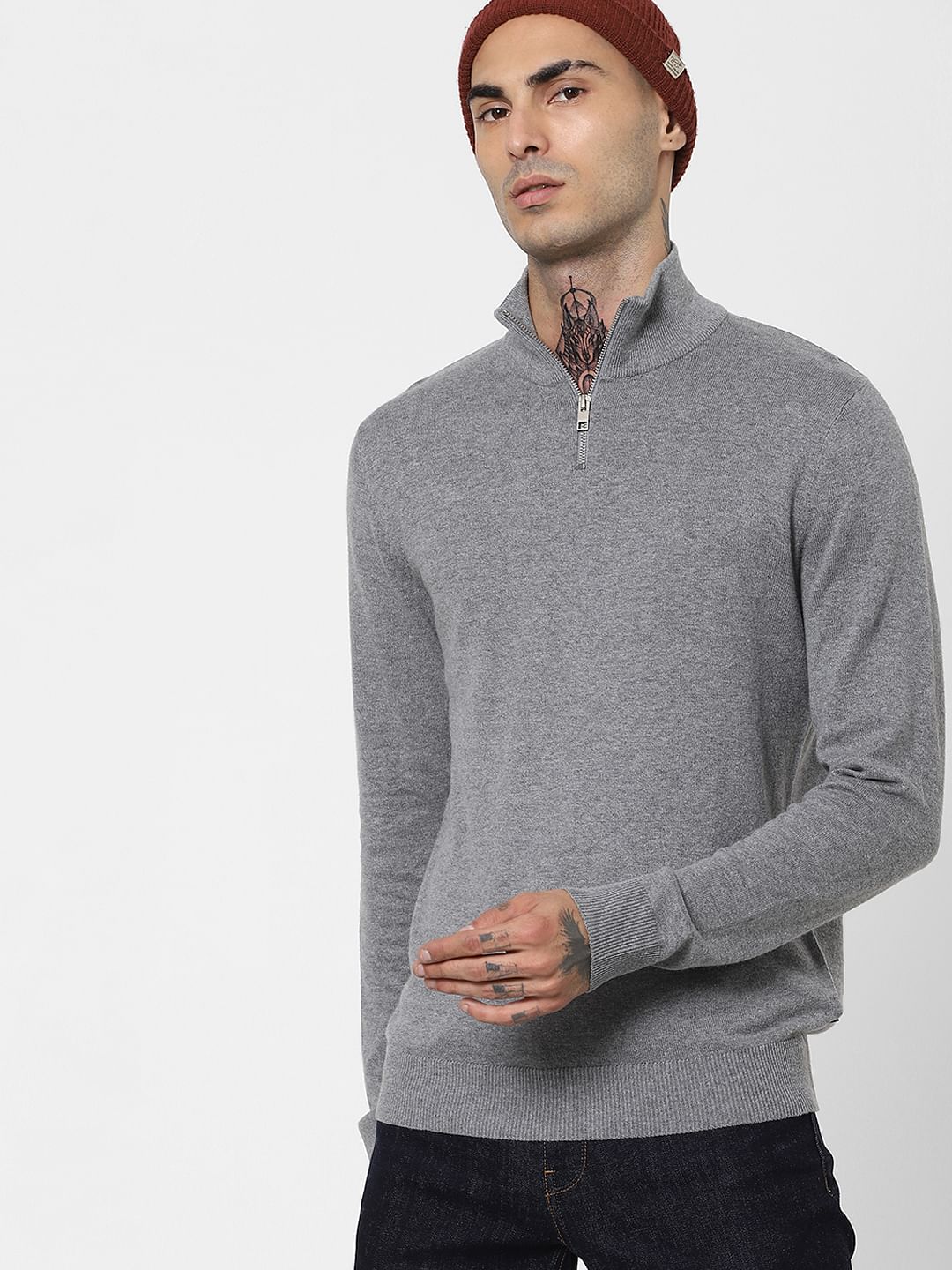 Grey Turtleneck Pullover - S