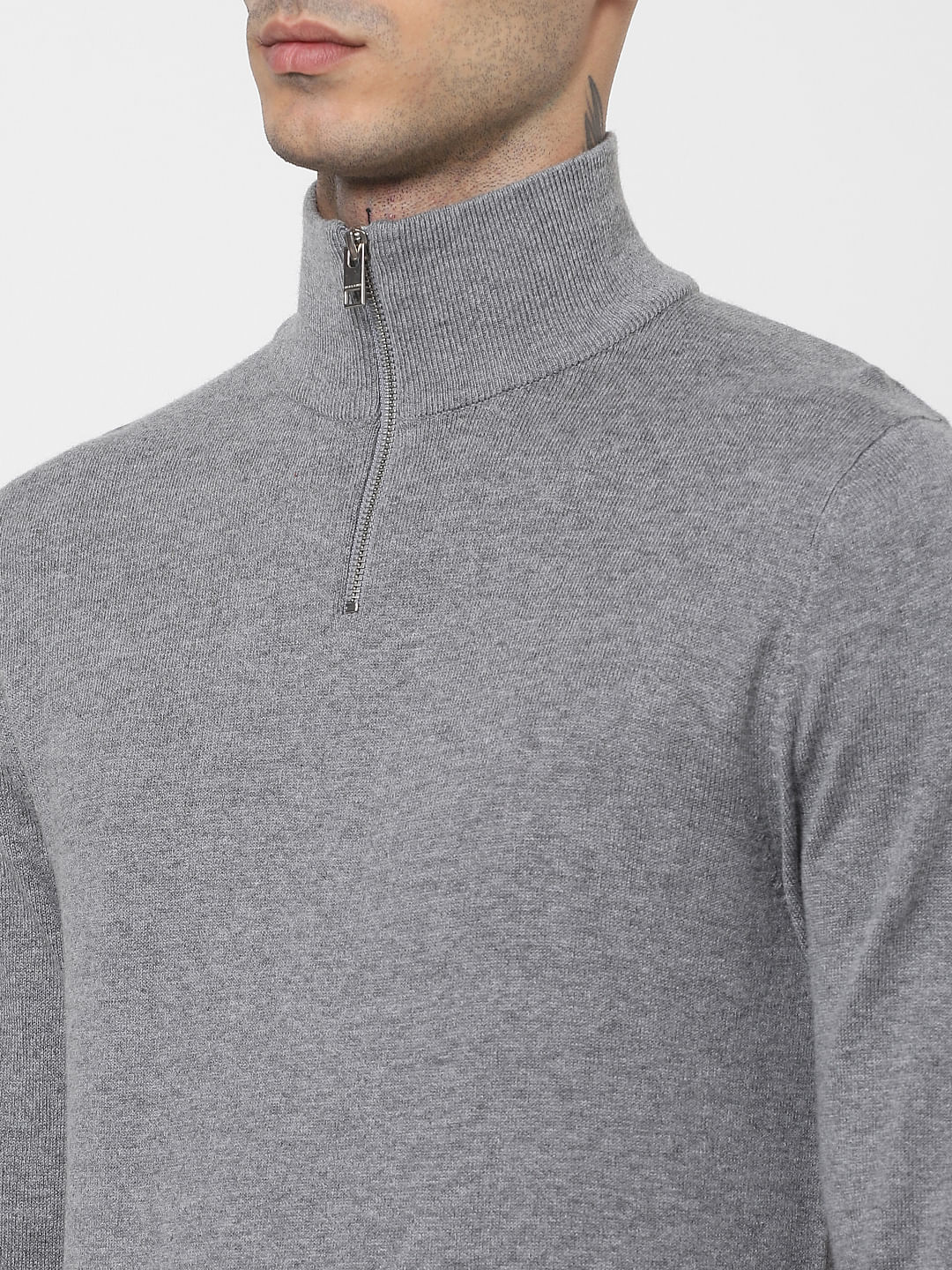 Grey Turtleneck Pullover