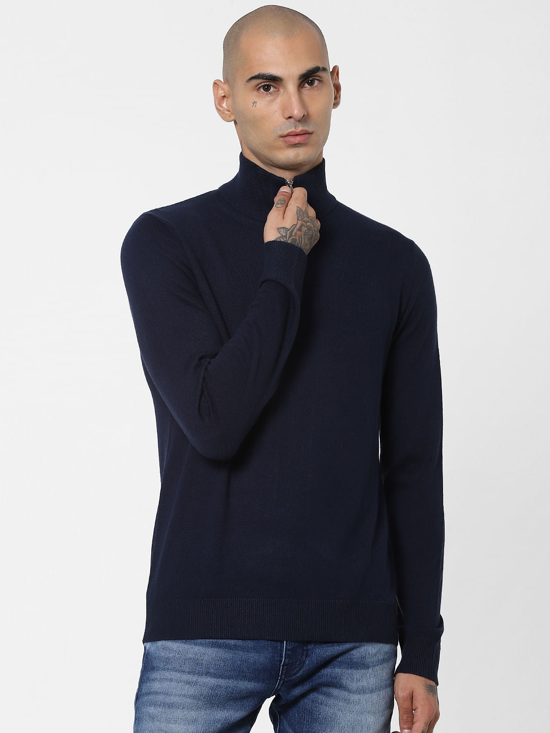Blue Turtleneck Pullover