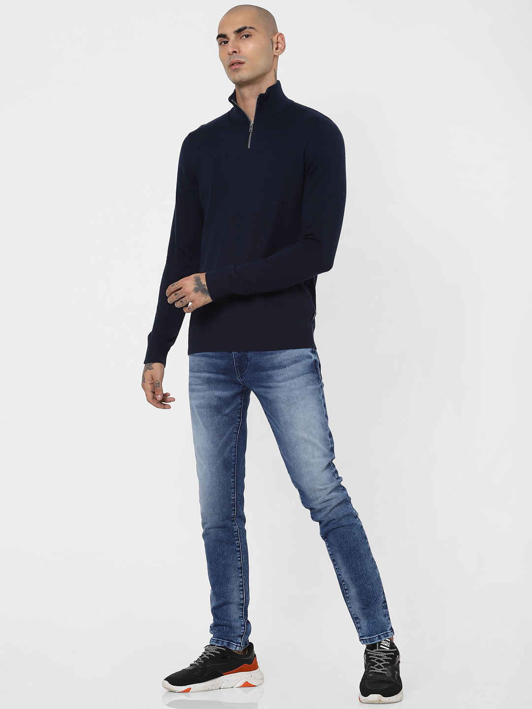Blue Turtleneck Pullover