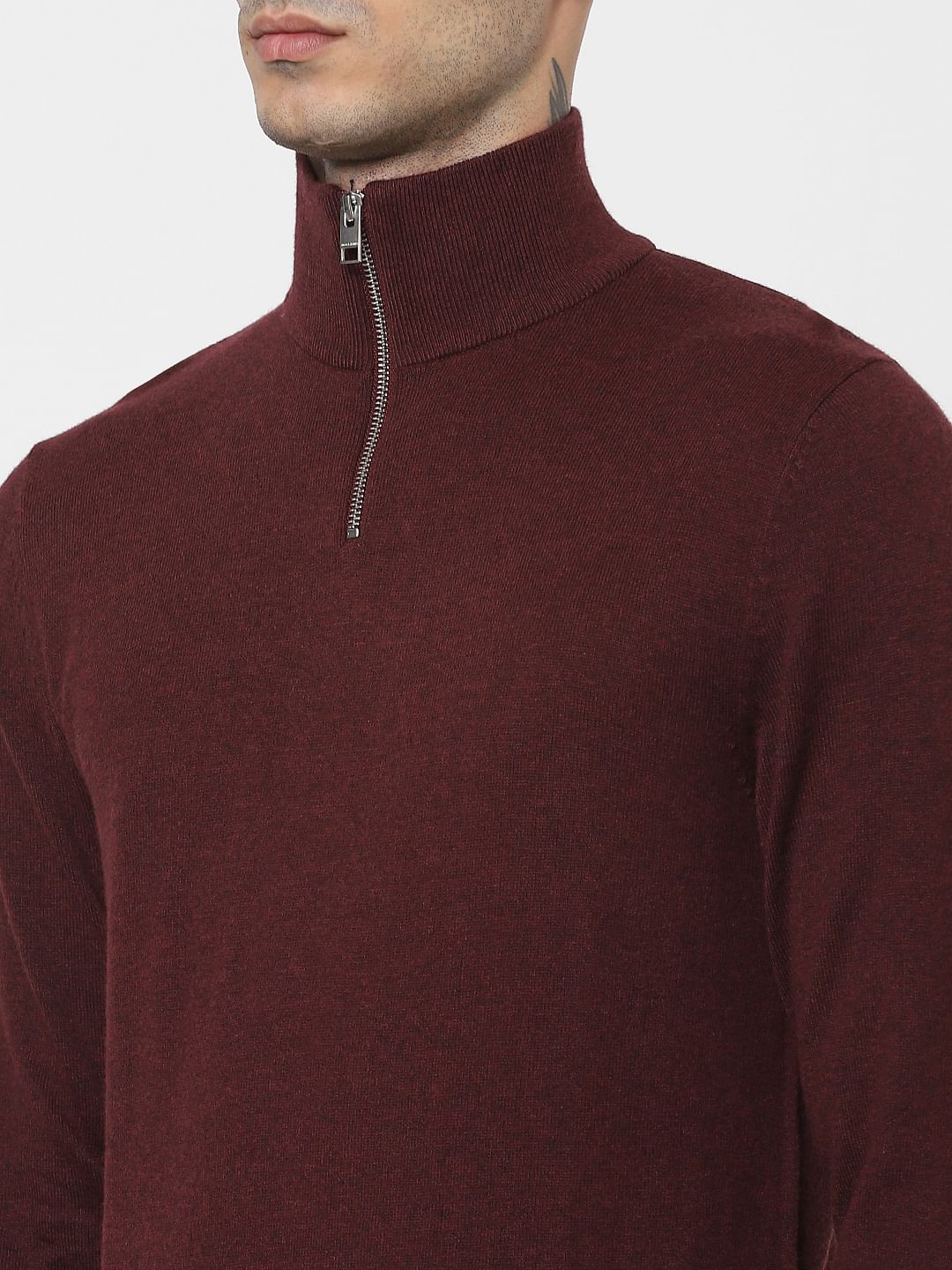 Maroon Turtleneck Pullover