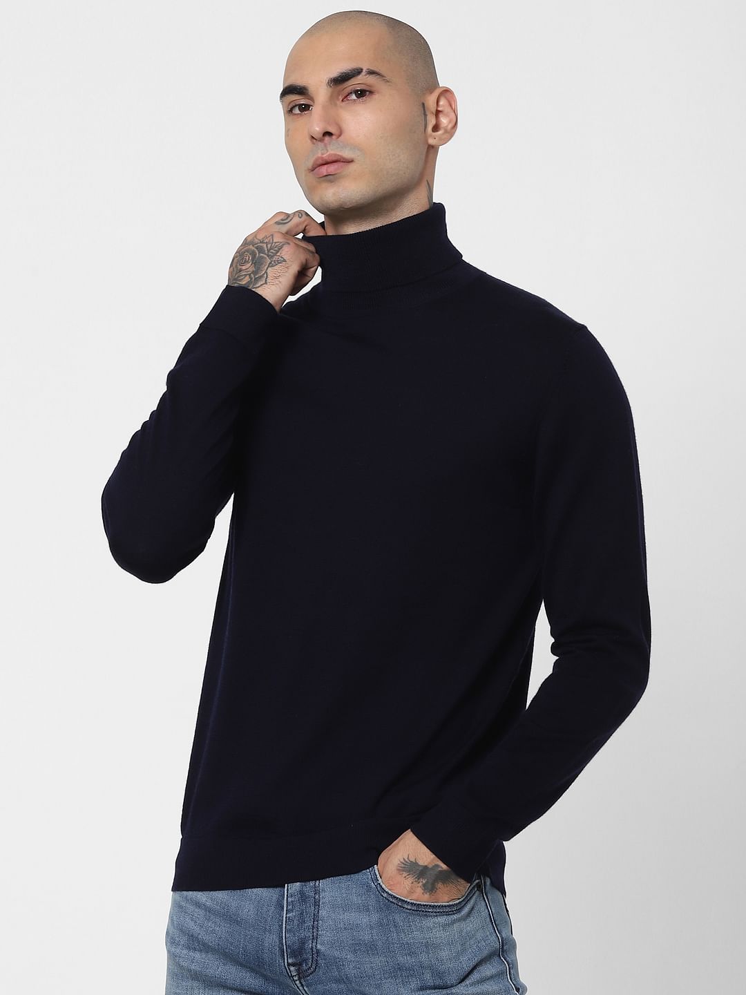 Blue Turtleneck Pullover