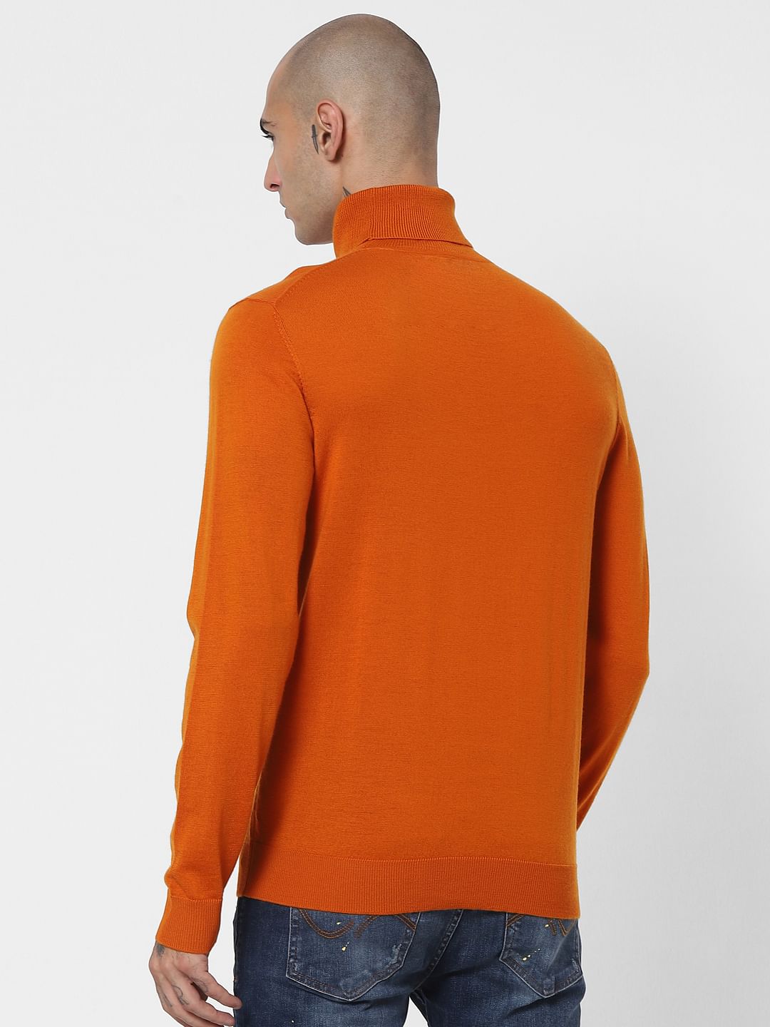 Orange Turtleneck Pullover