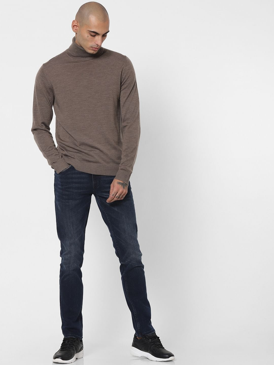 Grey Turtleneck Pullover