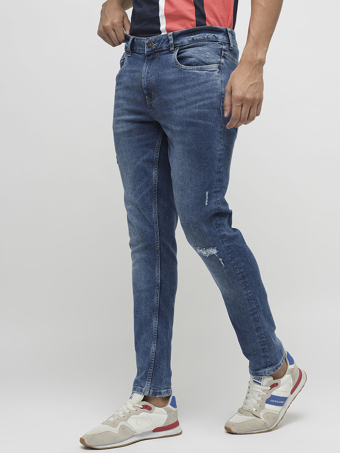 PRODUKT by JACK&JONES Blue Mildly Distressed Slim Jeans