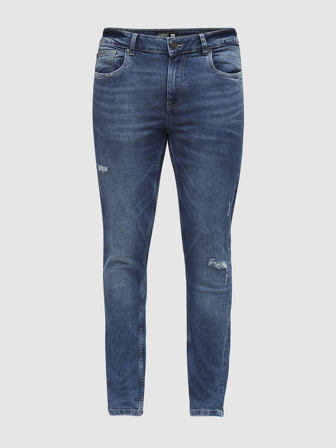 PRODUKT by JACK&JONES Blue Mildly Distressed Slim Jeans