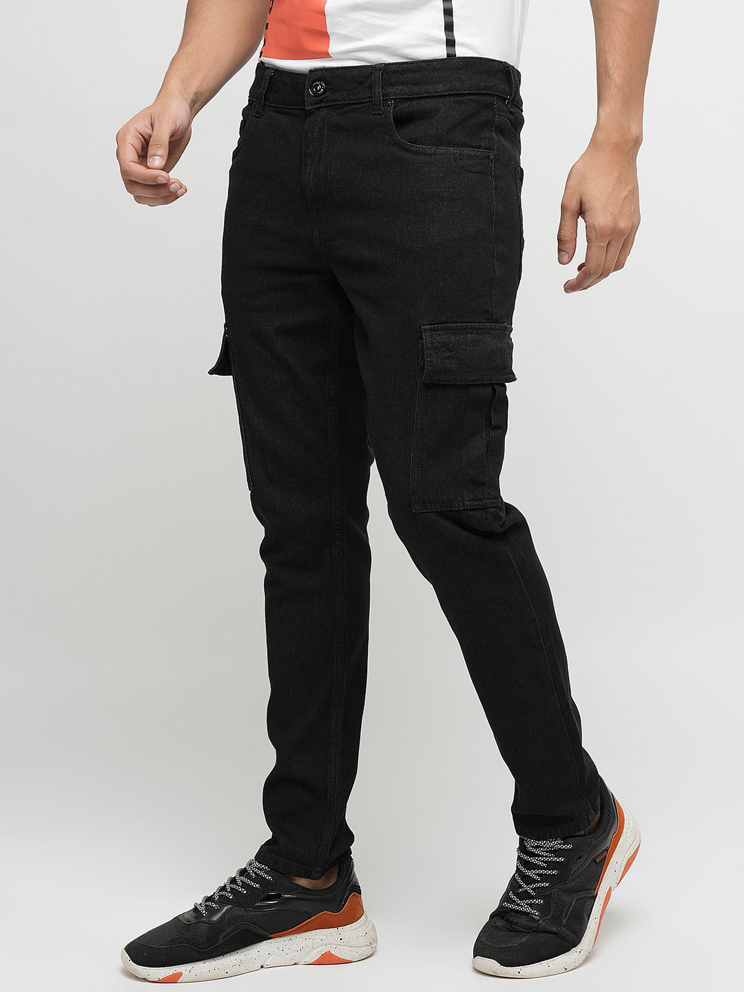 PRODUKT by JACK&JONES Black Pocket Detail Slim Fit Jeans