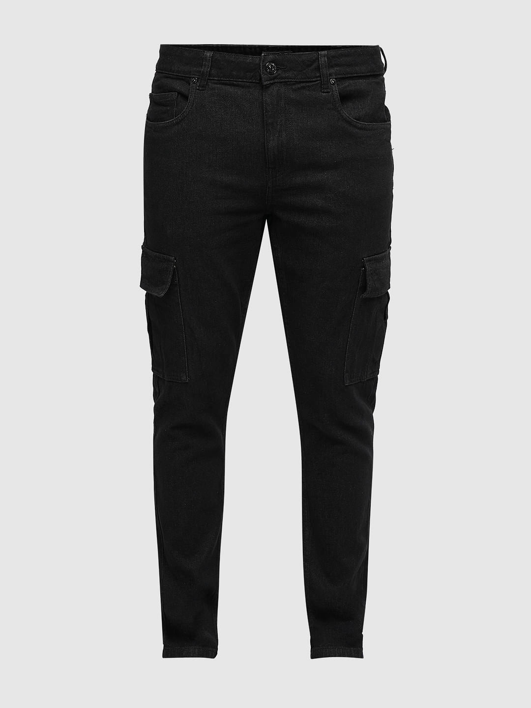 PRODUKT by JACK&JONES Black Pocket Detail Slim Fit Jeans