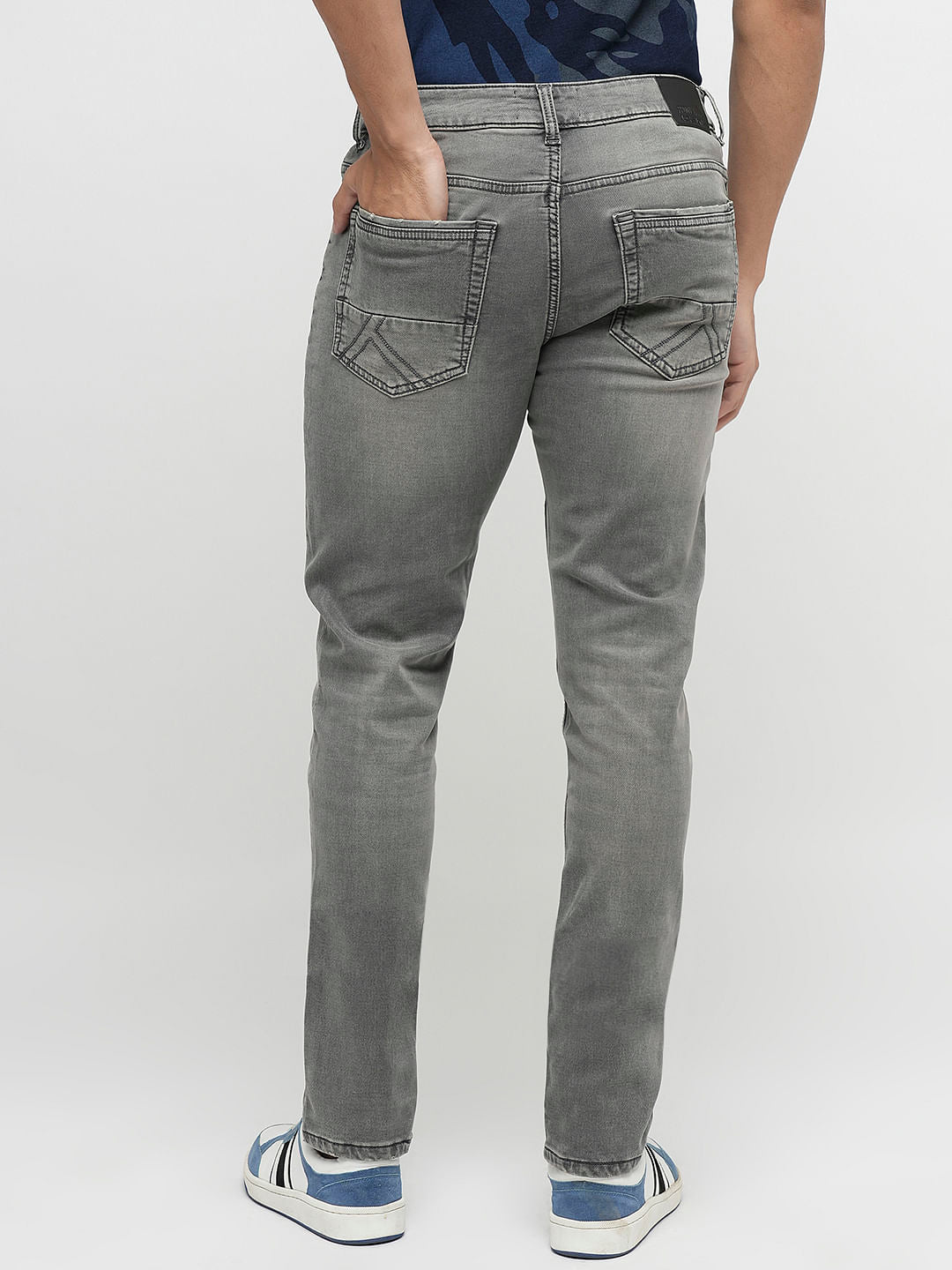 PRODUKT by JACK&JONES Light Grey Mid Rise Slim Jeans