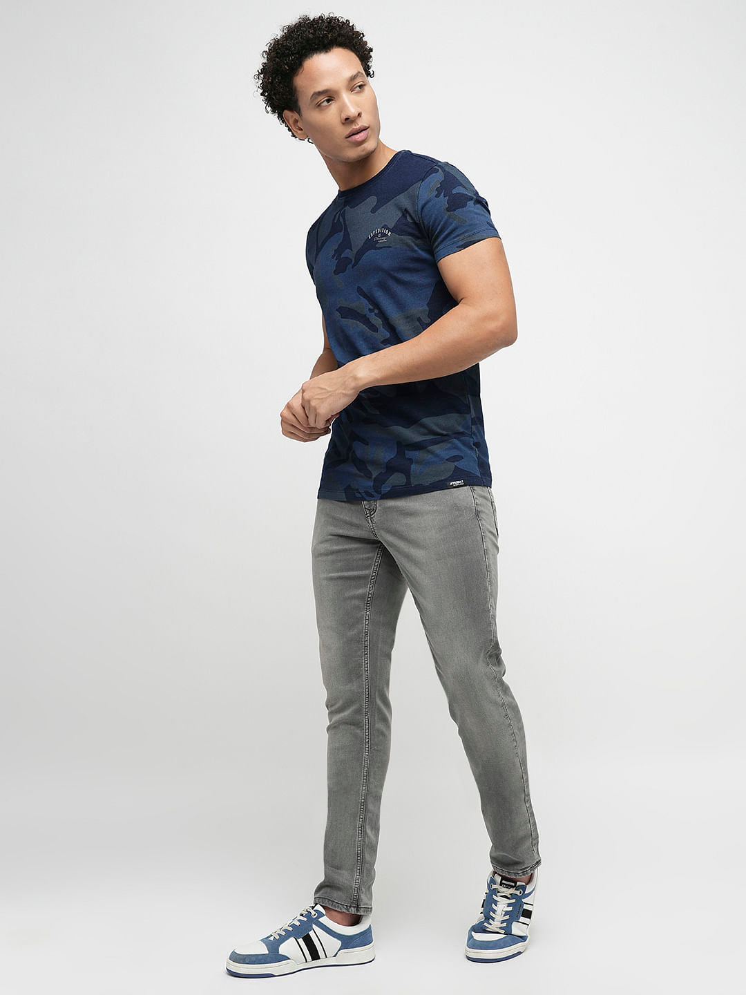 PRODUKT by JACK&JONES Light Grey Mid Rise Slim Jeans
