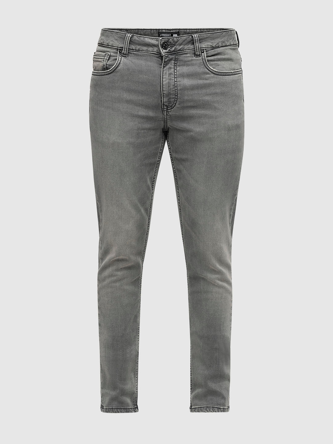 PRODUKT by JACK&JONES Light Grey Mid Rise Slim Jeans