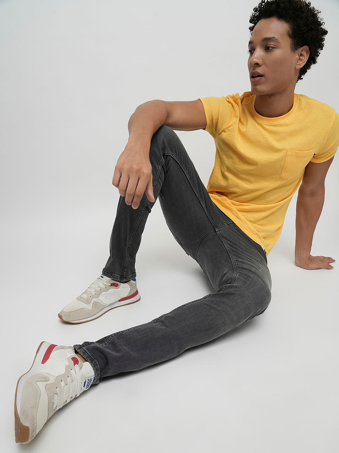 PRODUKT by JACK&JONES Light Grey Mid Rise Slim Jeans