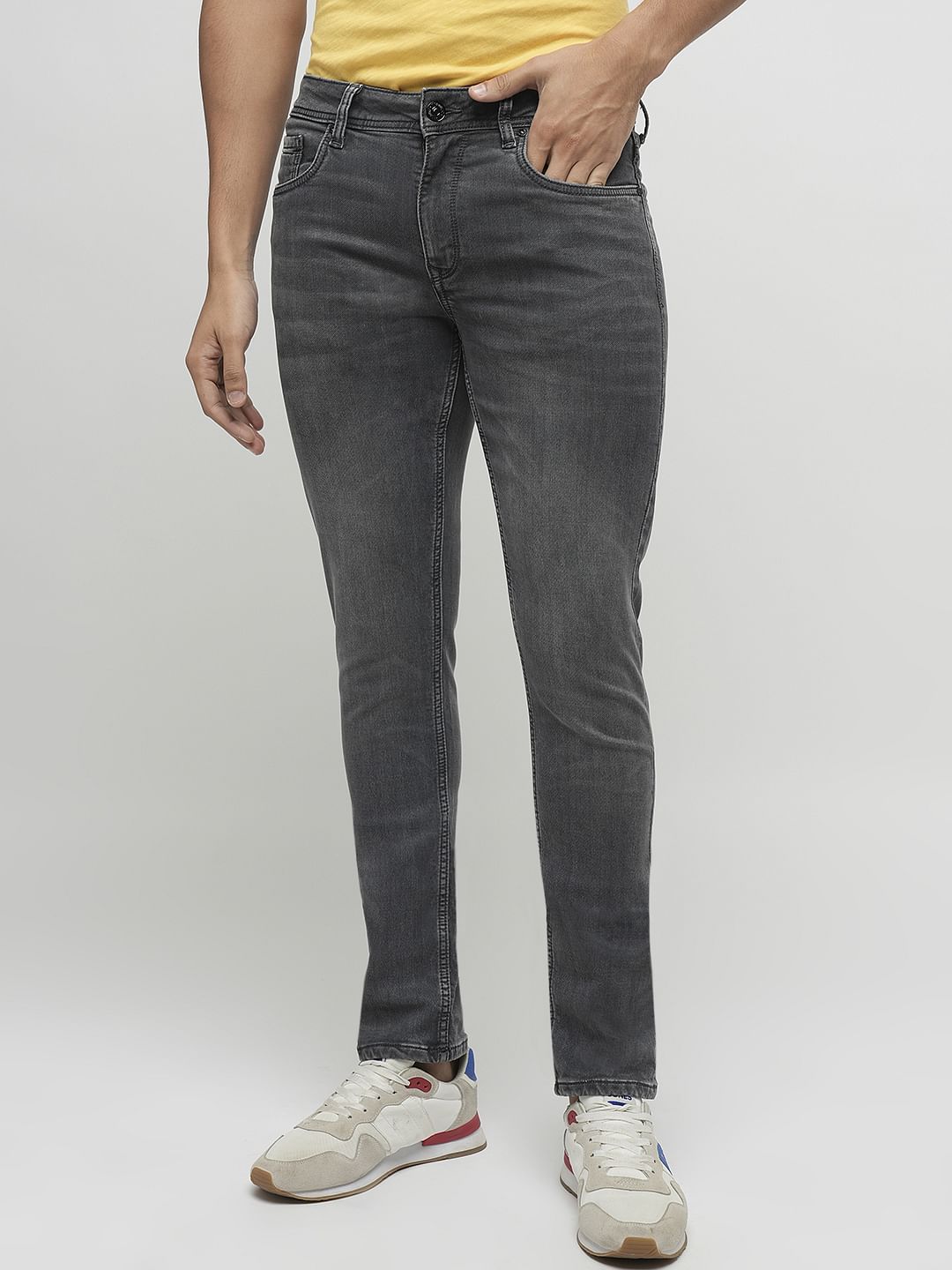 PRODUKT by JACK&JONES Light Grey Mid Rise Slim Jeans