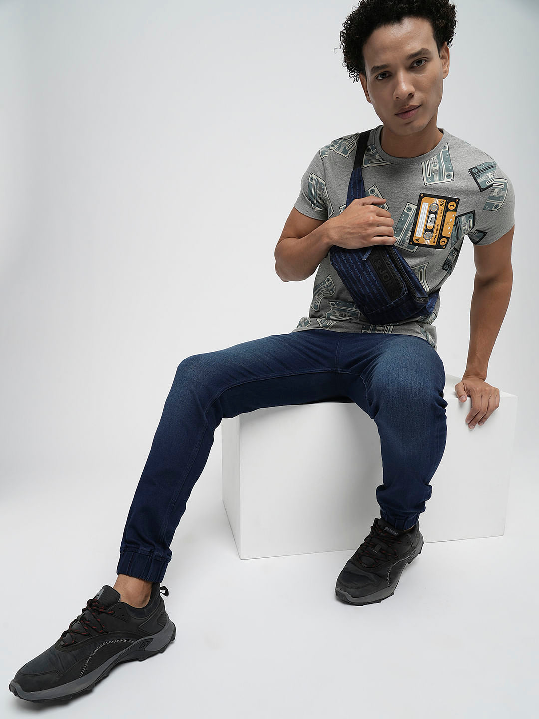 PRODUKT by JACK&JONES Dark Blue Drawstring Slim Jeans