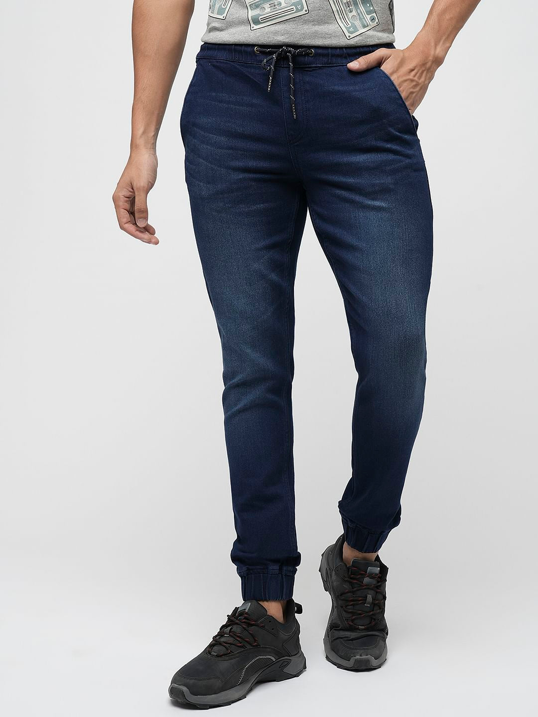 PRODUKT by JACK&JONES Dark Blue Drawstring Slim Jeans