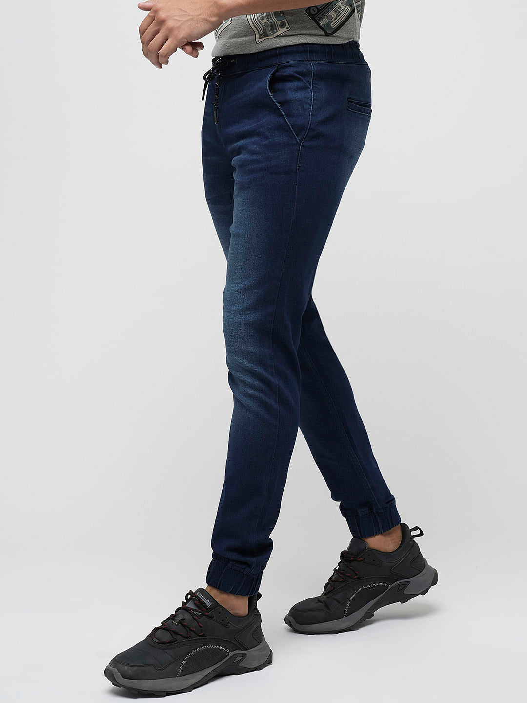 PRODUKT by JACK&JONES Dark Blue Drawstring Slim Jeans