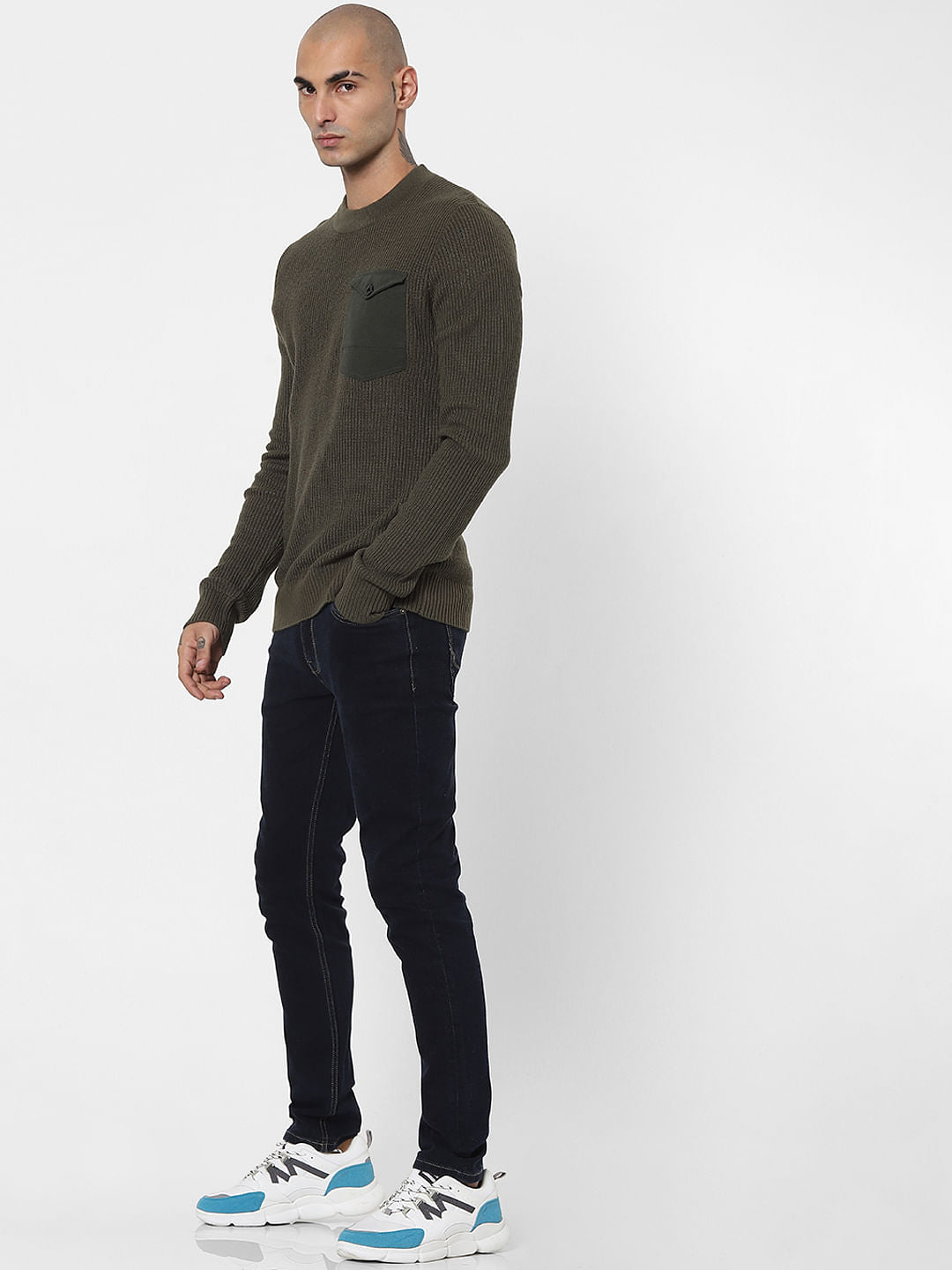 Green Patch Pocket Pullover - S
