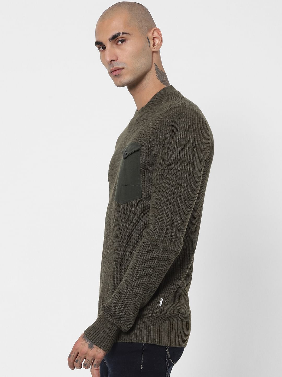 Green Patch Pocket Pullover