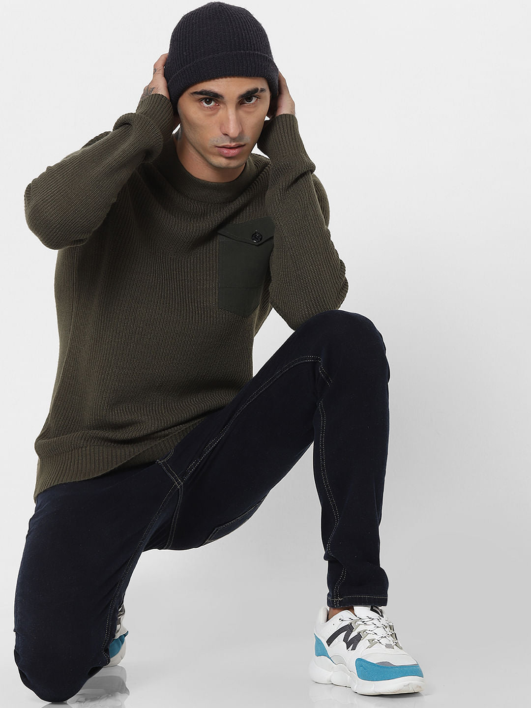 Green Patch Pocket Pullover