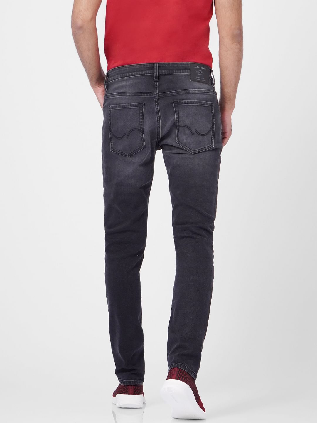 Black Low Rise Washed Ben Skinny Jeans