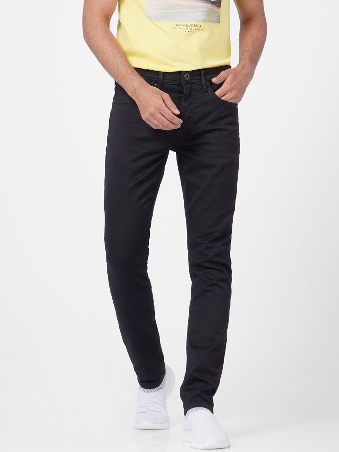 Black Low Rise Glenn Slim Jeans