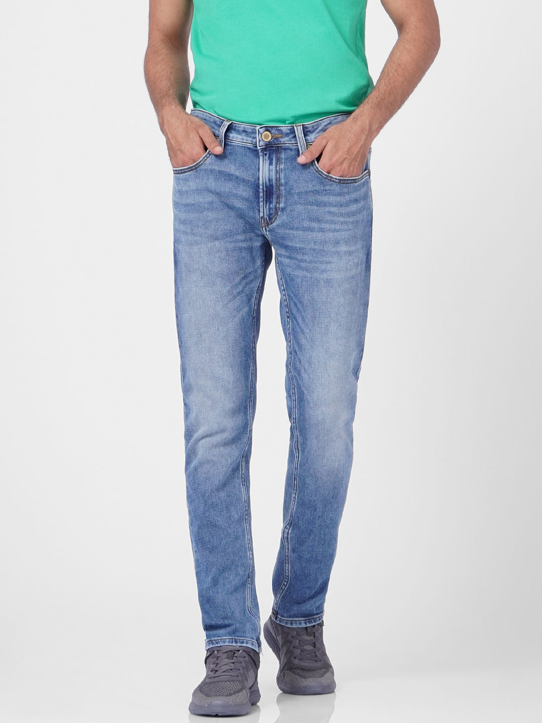 Blue Low Rise Washed Ben Skinny Jeans