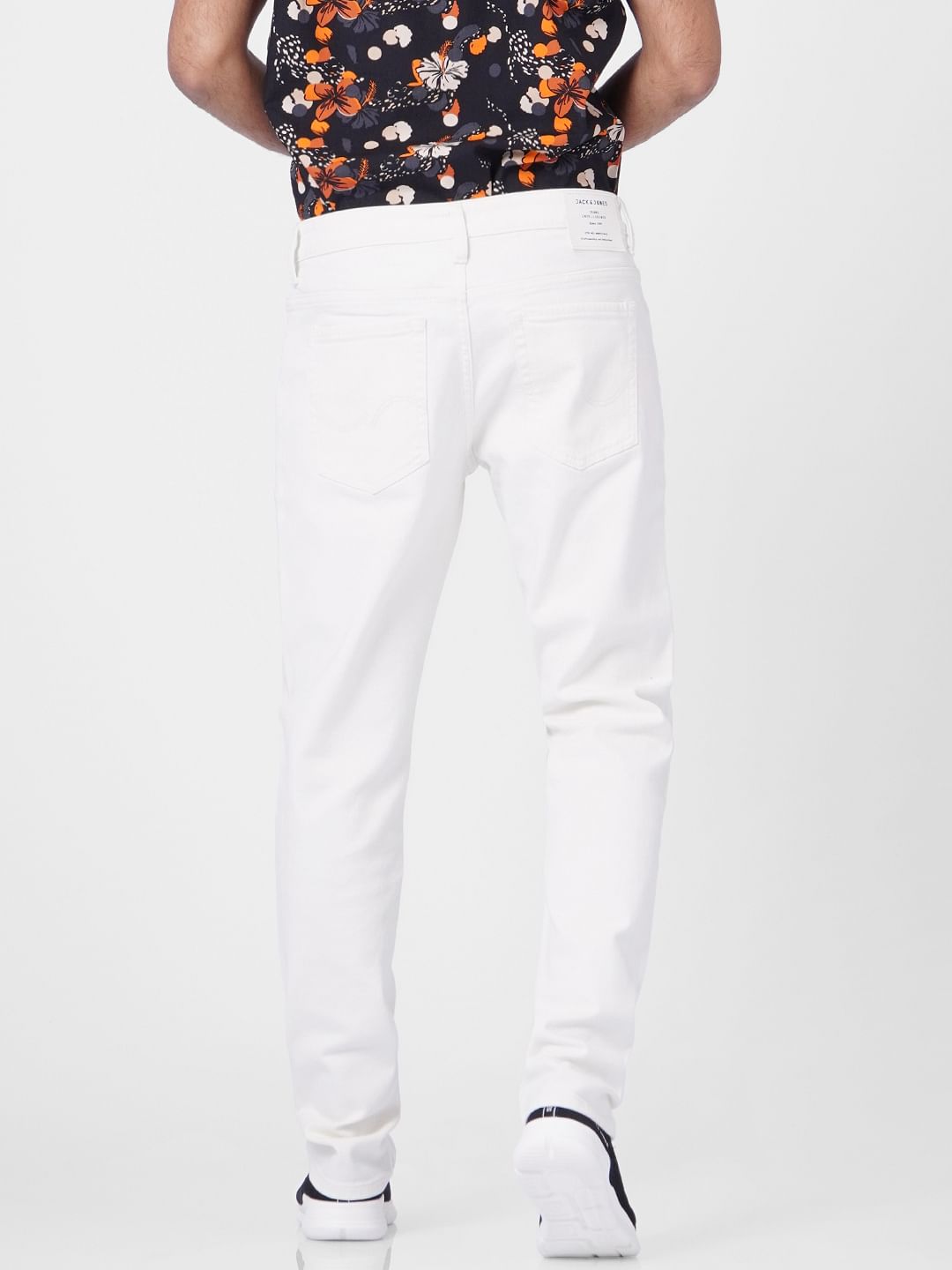 White Low Rise Glenn Slim Jeans