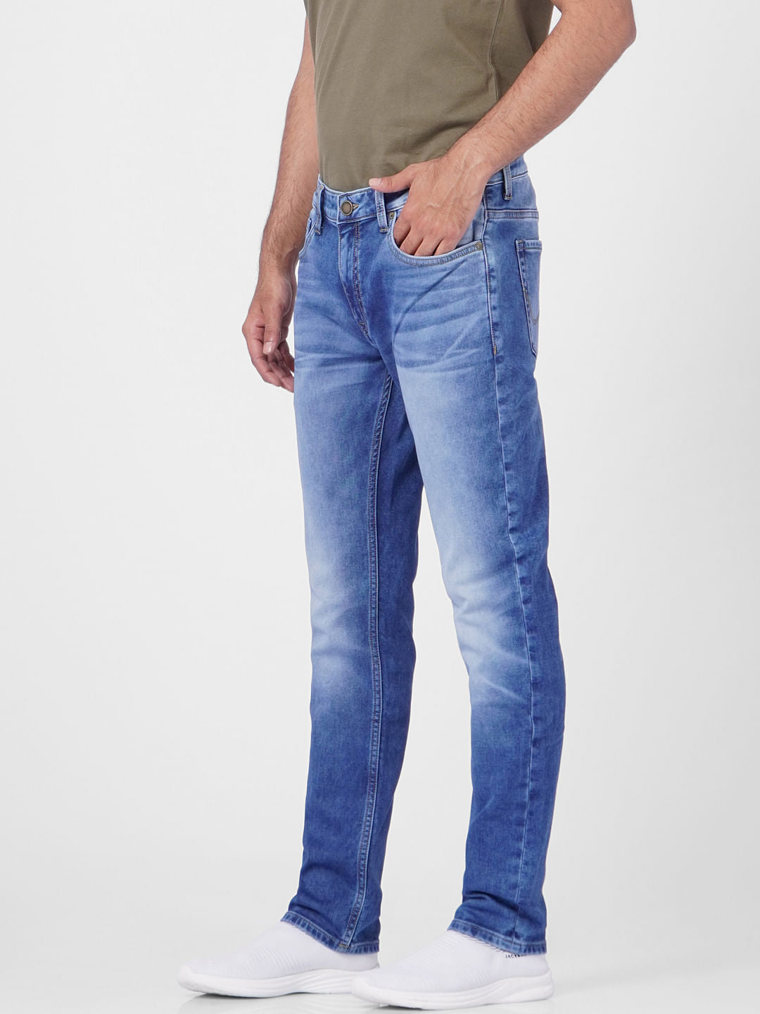 Blue Low Rise Washed Ben Skinny Jeans