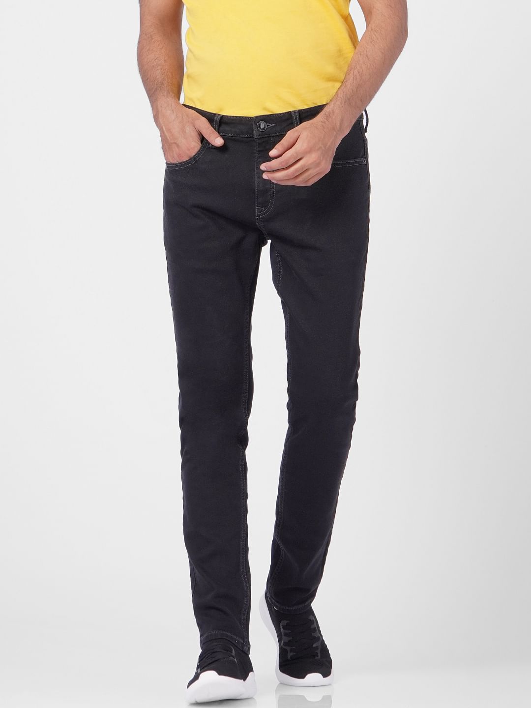 Black Low Rise Washed Ben Skinny Jeans