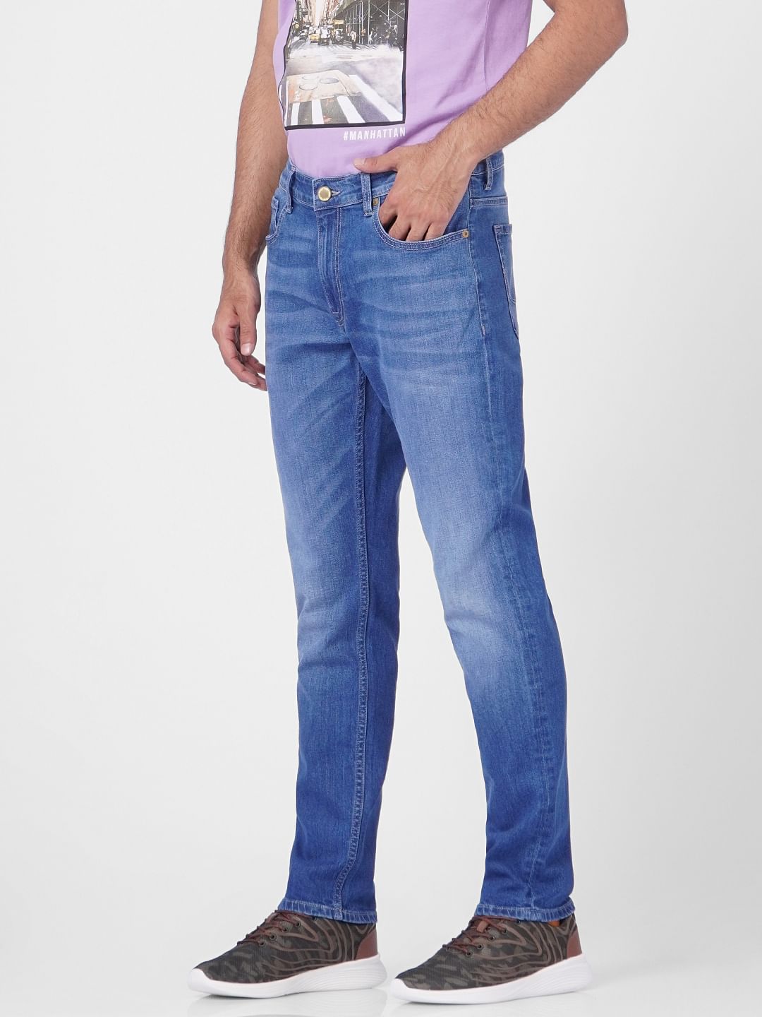 Blue Low Rise Glenn Slim Jeans