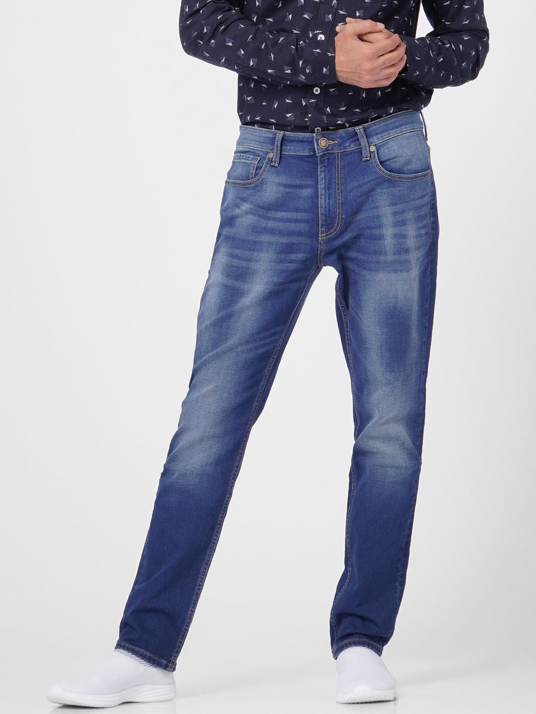 Dark Blue Low Rise Glenn Slim Jeans