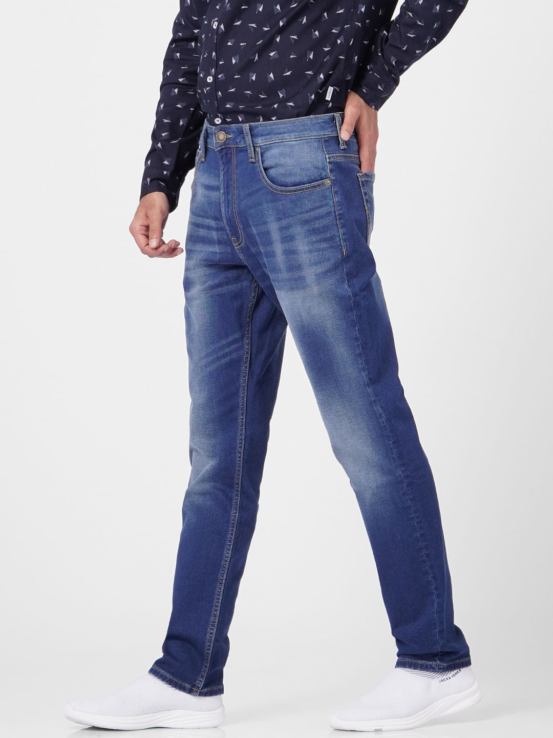 Dark Blue Low Rise Glenn Slim Jeans