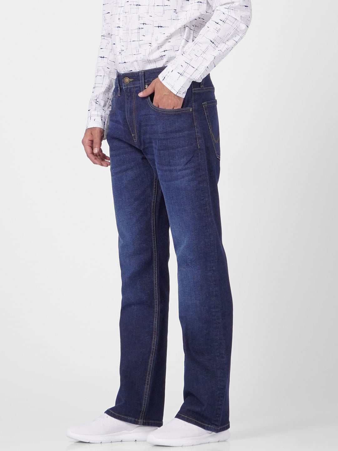 Blue High Rise Washed Ray Bootcut Jeans