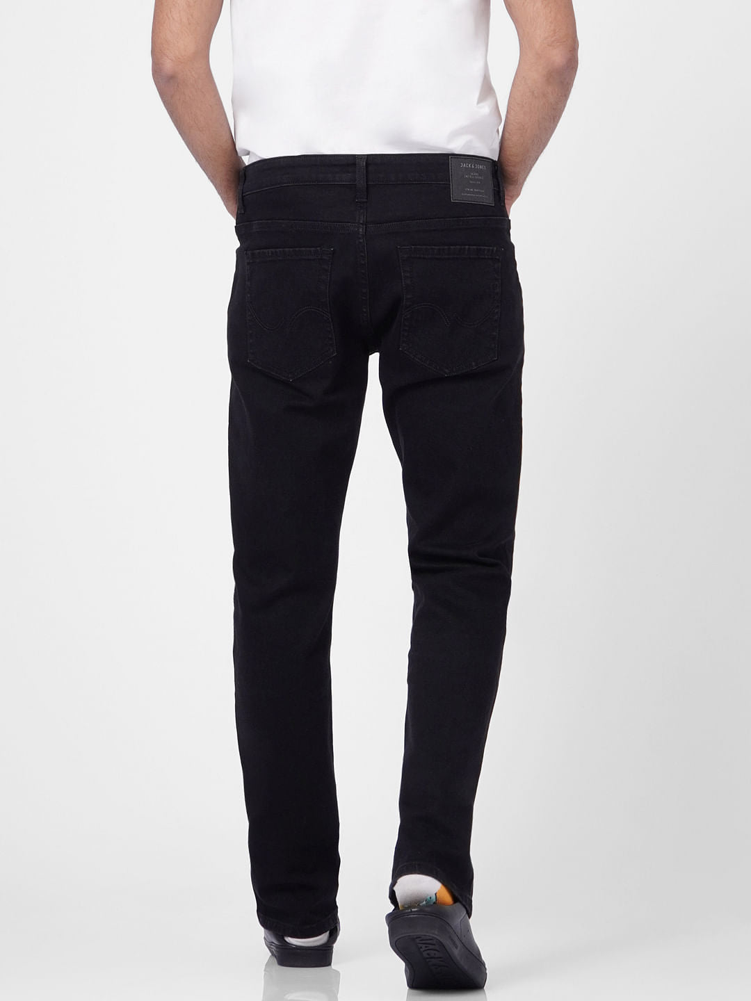 Black Mid Rise Clark Regular Fit Jeans