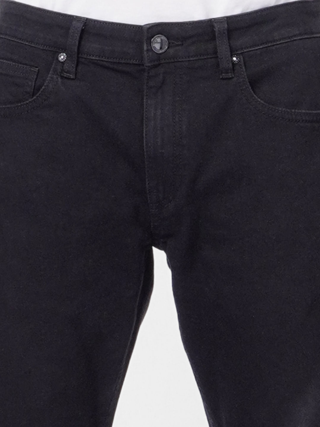 Black Mid Rise Clark Regular Fit Jeans