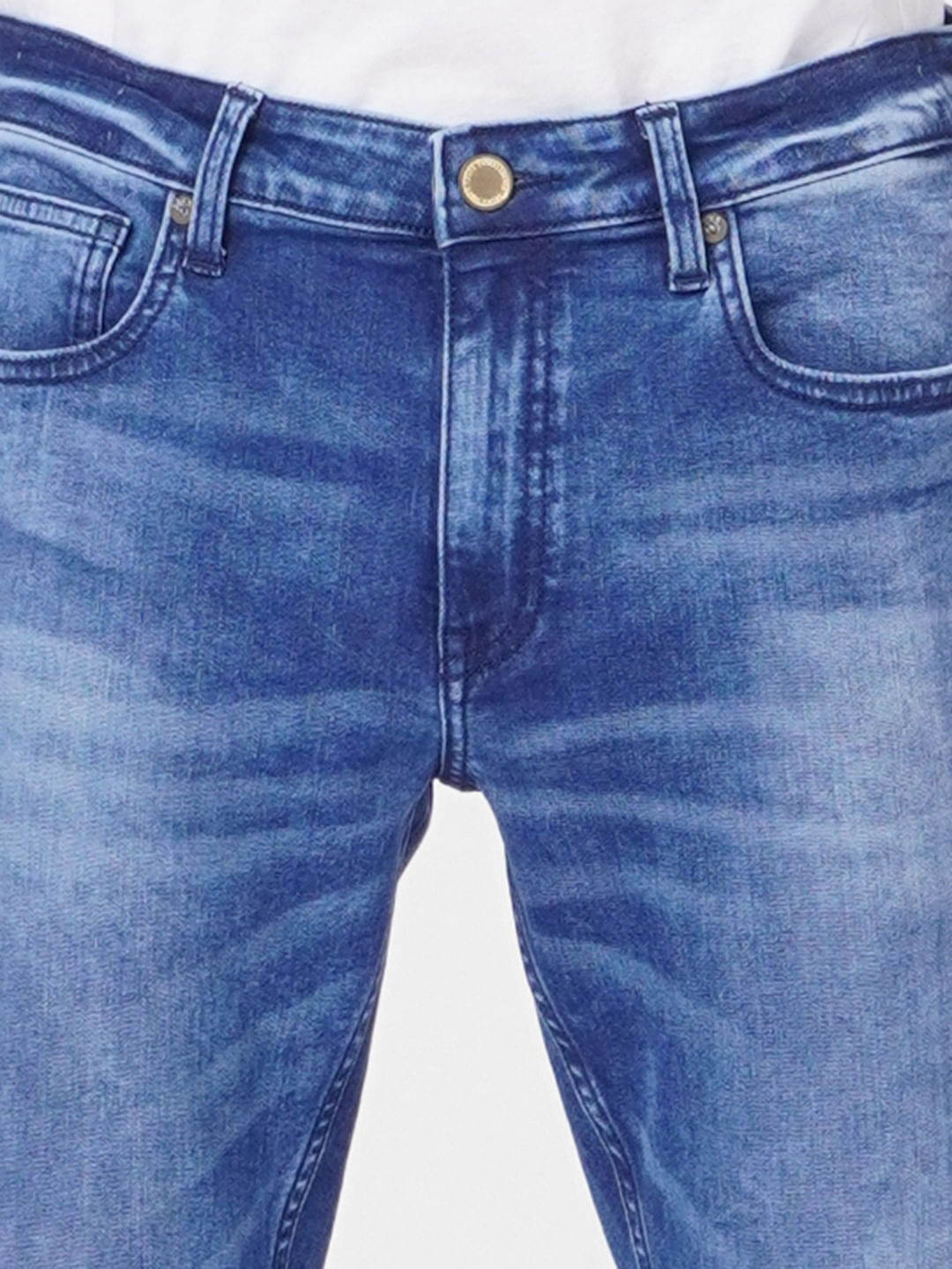 Blue Low Rise Washed Glenn Slim Jeans