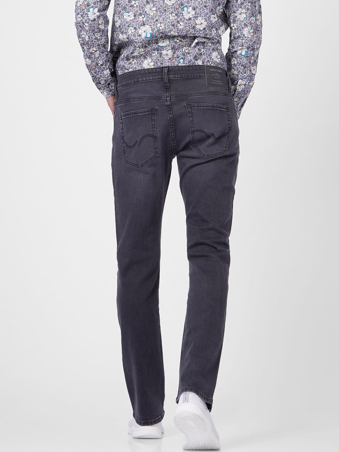 Black Mid Rise Washed Clark Regular Fit Jeans