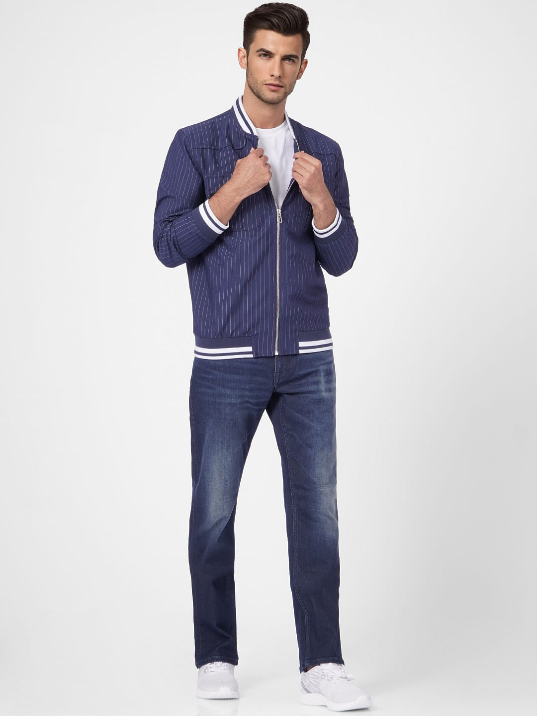 Dark Blue Mid Rise Clark Regular Fit Jeans - 28/30