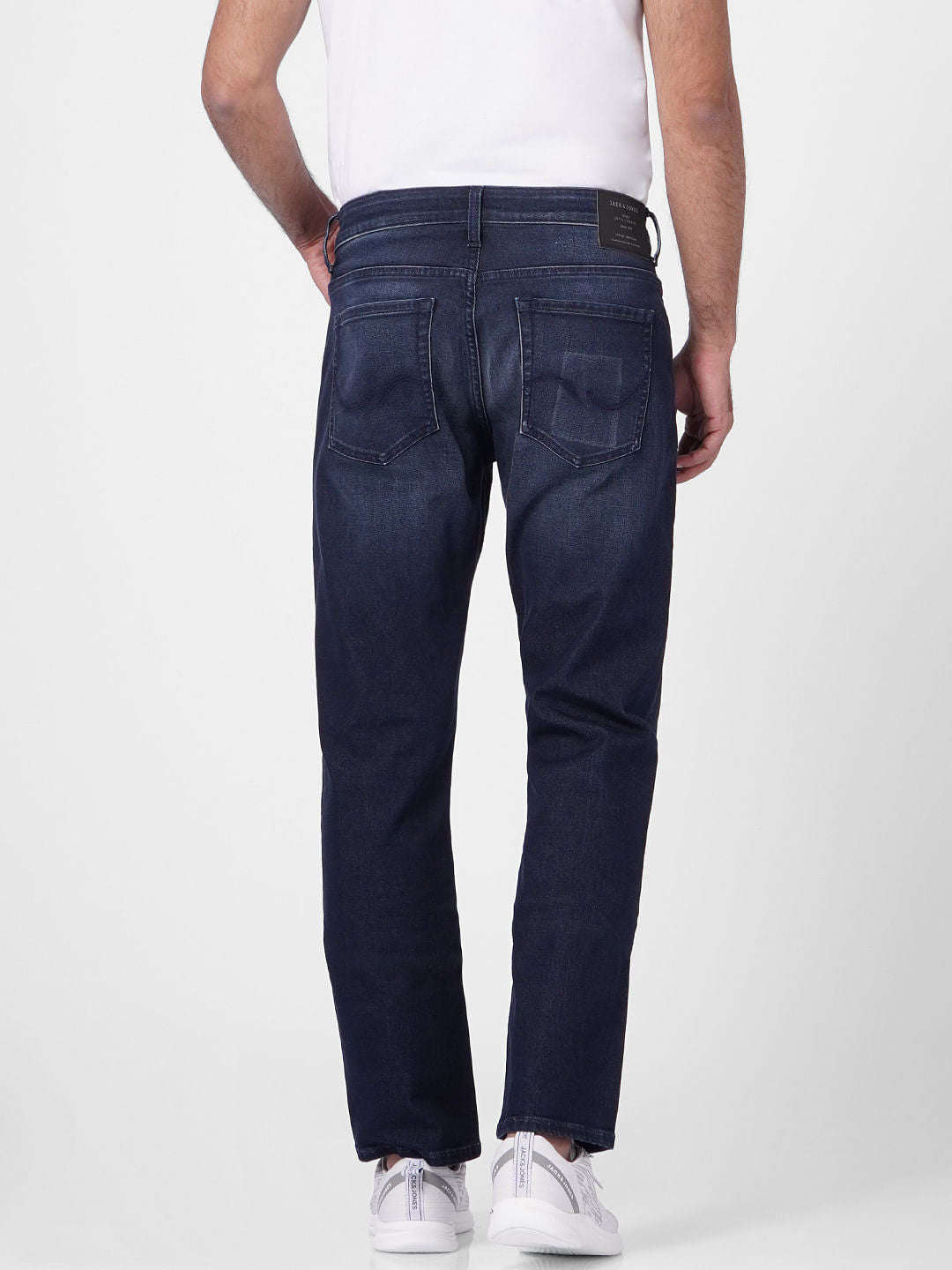 Dark Blue Mid Rise Clark Regular Fit Jeans