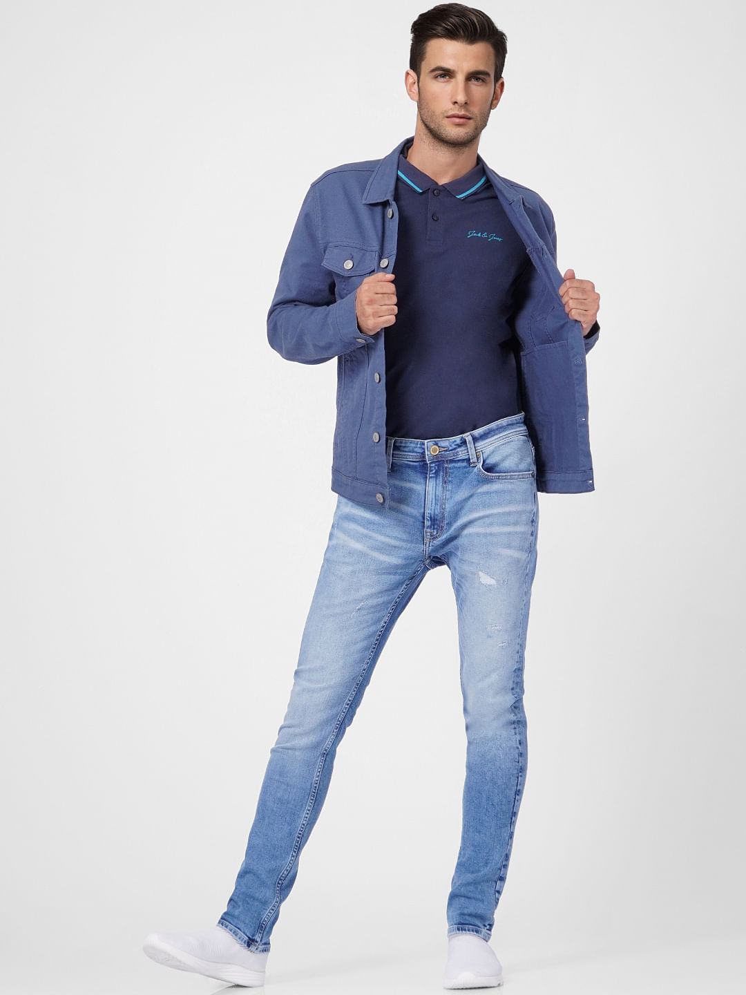 Blue Low Rise Washed Skinny Jeans - 28/30