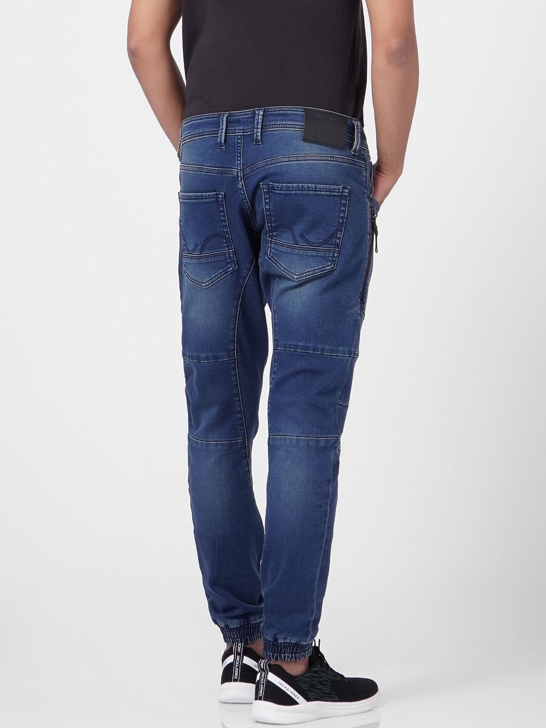 Dark Blue Low Rise Pintuck Anti Fit Jeans