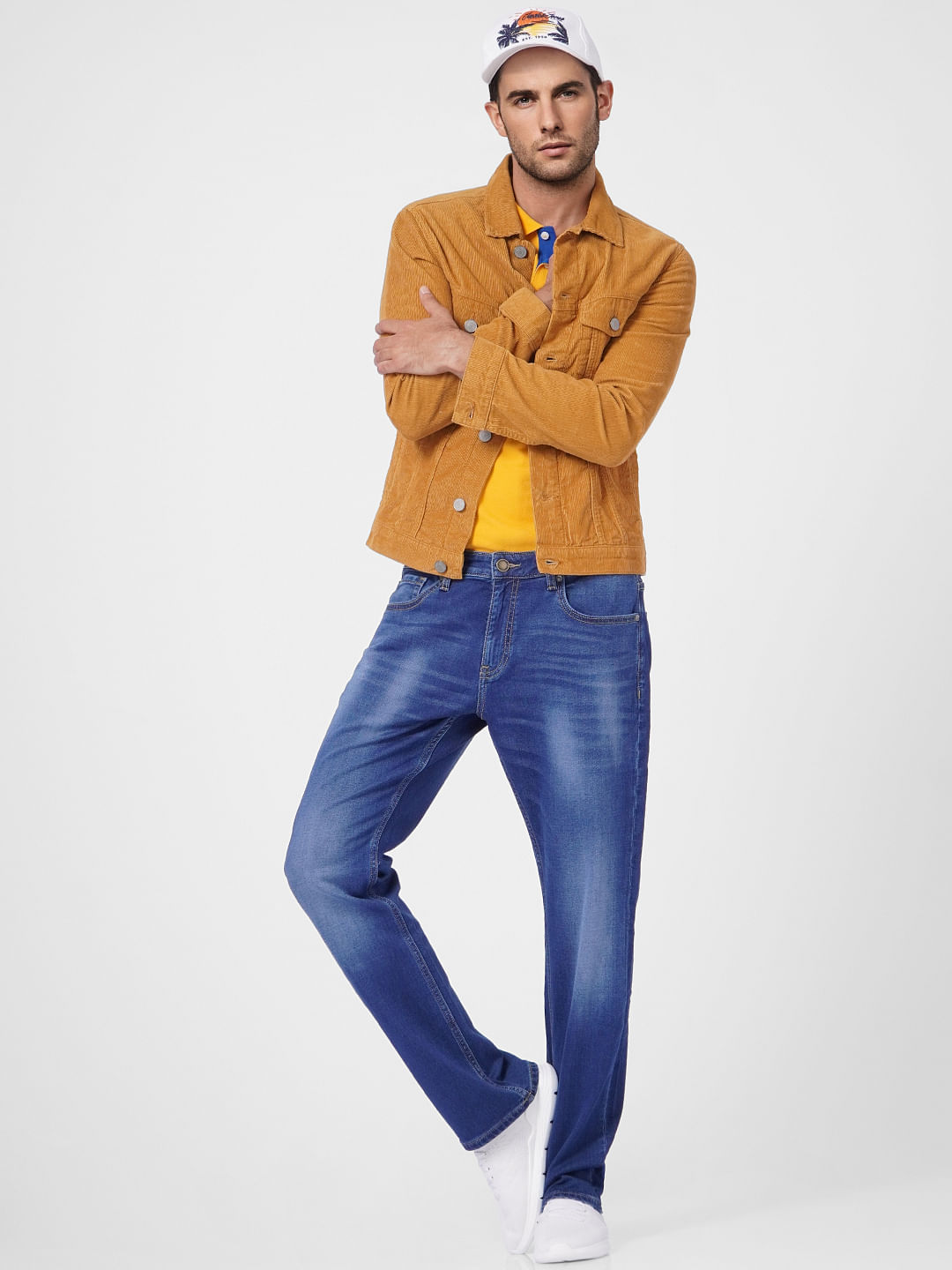 Blue Mid Rise Clark Regular Fit Jeans - 28/30