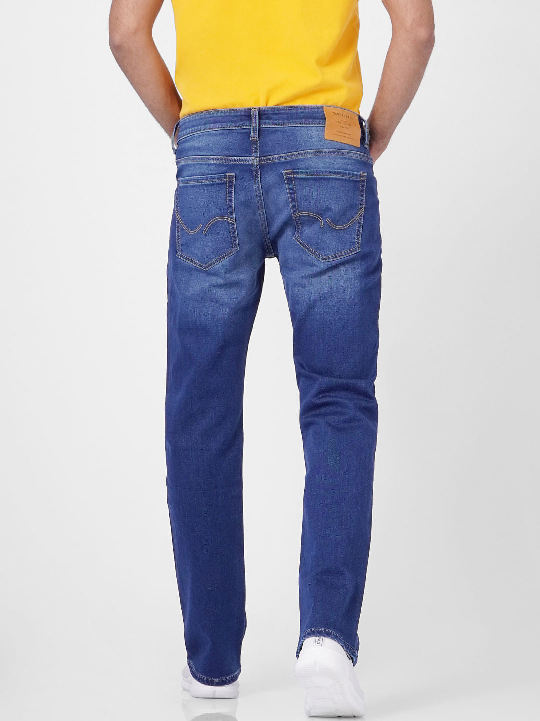 Blue Mid Rise Clark Regular Fit Jeans