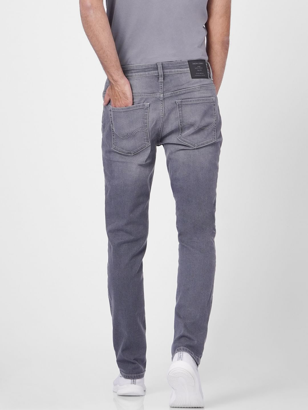 Grey Low Rise Washed Ben Skinny Jeans