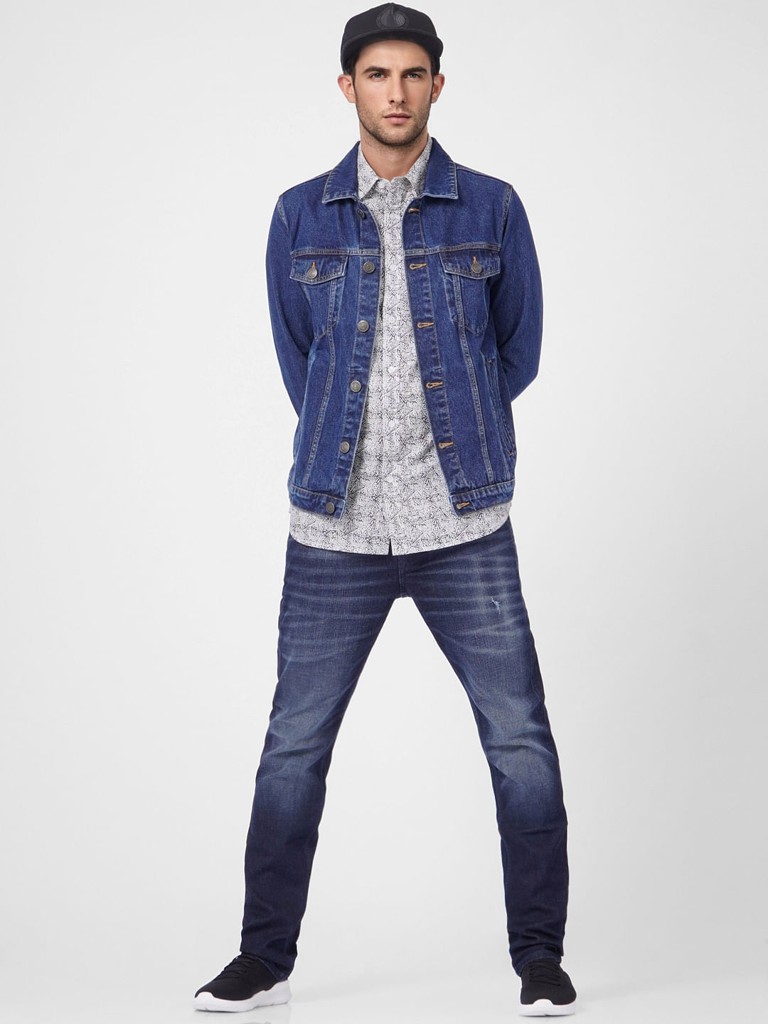 Dark Blue Low Rise Washed Glenn Slim Jeans - 28/30